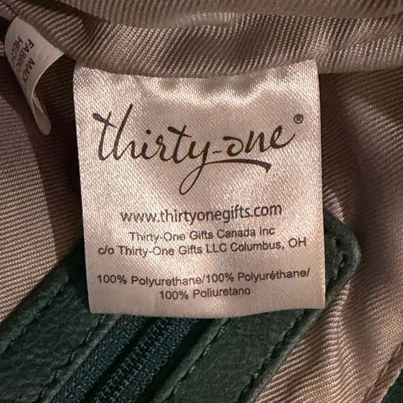 Thirty-One City Scene Bag Teal Distressed Pebble Tote Shoulder Purse - Picture 7 of 12